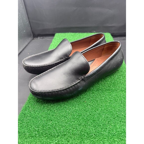 Polo Ralph Lauren Redden Shoes Mens 10D Black Leather Driving Loafers Horse Bit - Picture 1 of 9